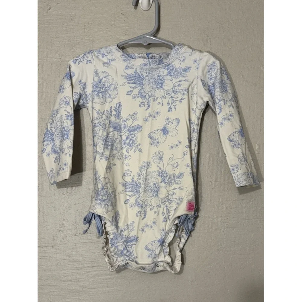 Ruffle Butts Floral Long Sleeve Swim Suit